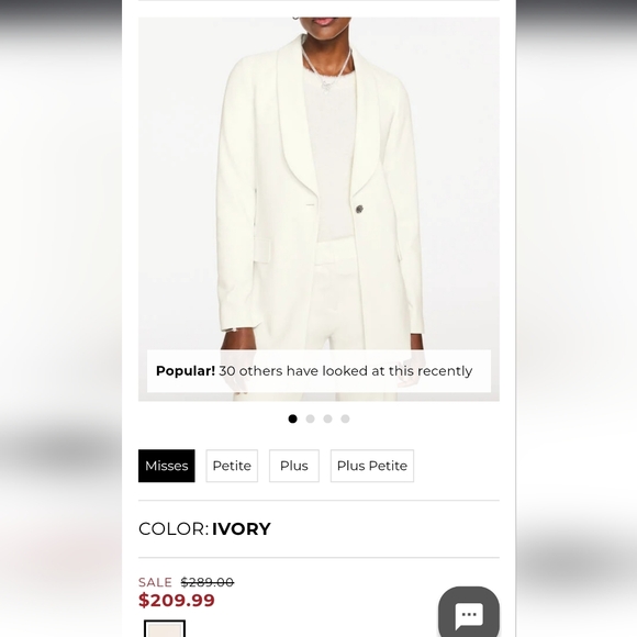 Talbots Jackets & Blazers - Talbots Tailored Stretch Blazer Ivory